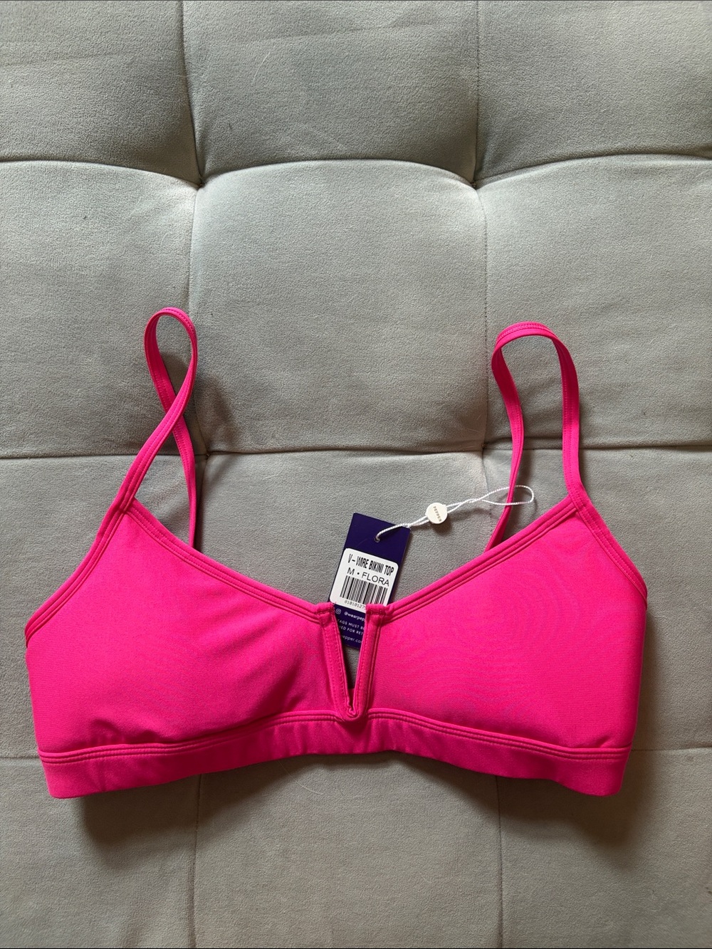 Pepper Flora Bikini Top with V-Notch Front and padding
